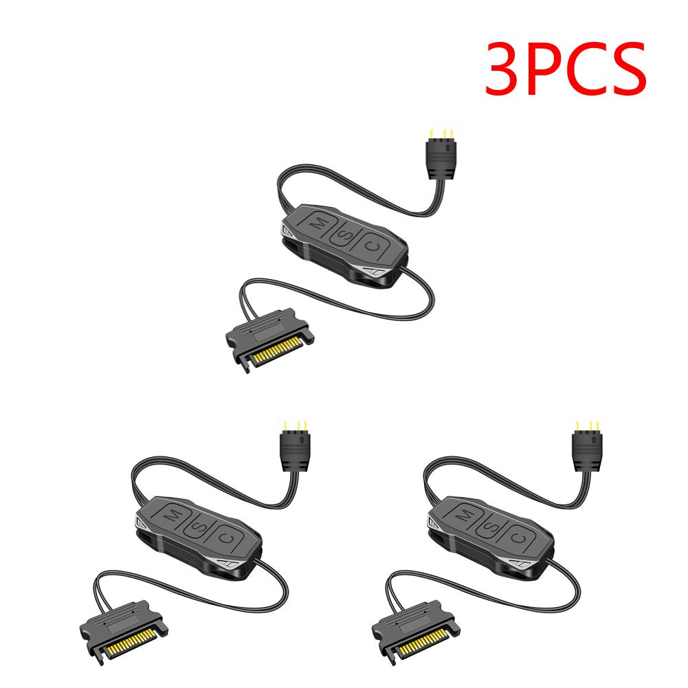 AR-1 RGB Controller Cable Computer PC 5V 3 Pin to SATA AURA ARGB Mini Control HUB Adapter for Cooling Fan Light Strip