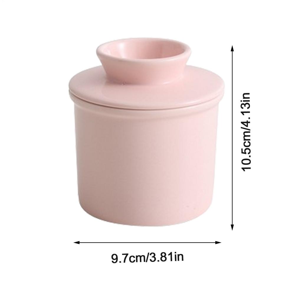 butter jar with lid Ceramic Butter Dish Handmade Big Capacity Butter Keeper Household use Cylindrical cheese butter Sealed can