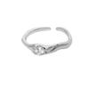 Niche Special-Shaped Irregular Opening White Zirconium Ring, Gentle Adjustable Opening Diamond Ring For Women, Versatile And Simple Style