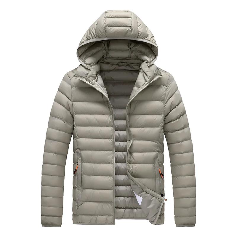 Herbst Winter Herren Leichte Daunenjacke Mode Mit Kapuze Kurze Große Ultradünne Leichte Jugend Slim Coat Daunenjacken