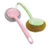 Detachable Handle Pot Brush - Non-Damaging Steel Wire & Plastic Cleaning Ball