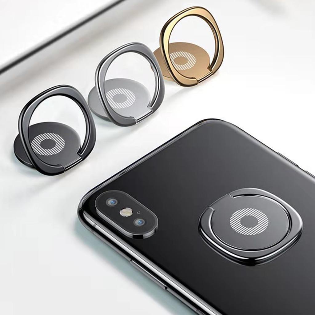 Phone Ring Holder Black Free Rotation Zinc Alloy Colorfast Widely Used Phone Grip for Tablet Digital Products