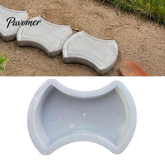 Outdoor Cement Art Form Garden Stepping Stone Mold, Reusable Concrete Pathway Paver Plastic DIY Pavement Mould for Patio Backyard Walkway Decor
