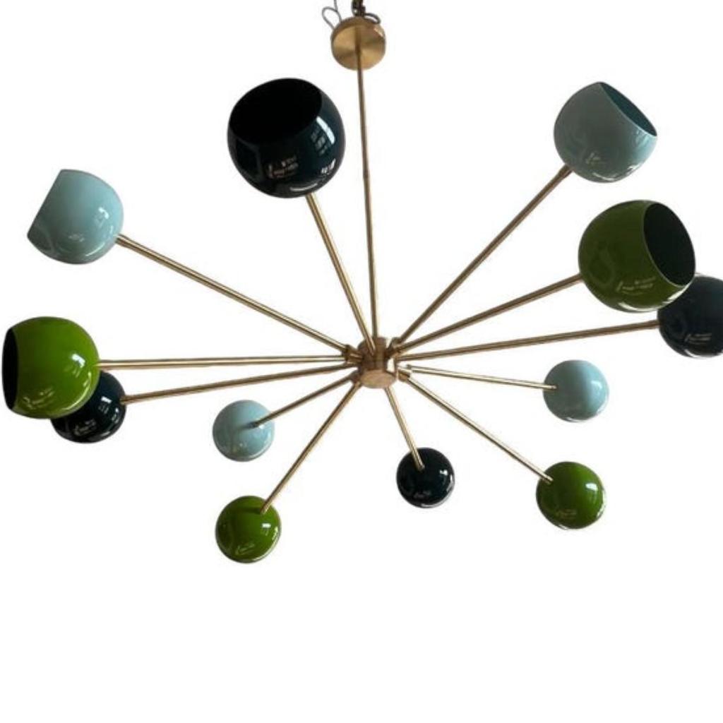 12 Arms Orbs Mid Century Italian Modern Sputnik Chandelier Pendant Light Fixture Home Decor Accent Adjustable Height Home Decor