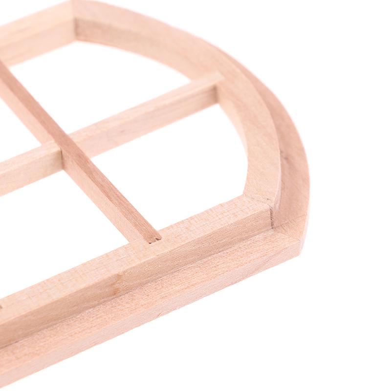 1:12 Dollhouse Miniature Wooden Arched Window Model Furniture Accessories