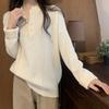 Sweater Women's Loose Solid Color Pullover Long Sleeve Knitted Top