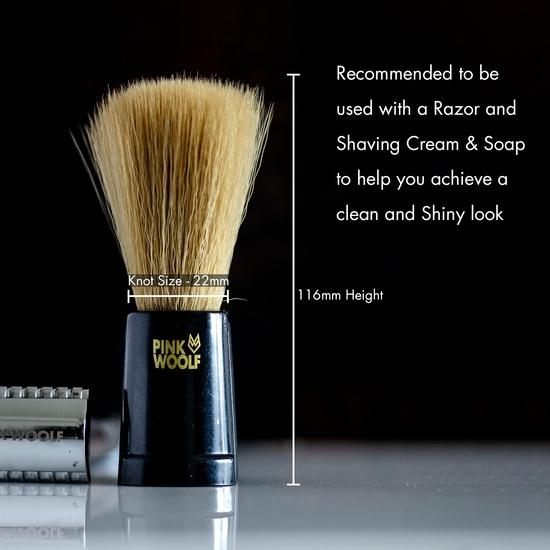 Pink Woolf Soft Bristles Shaving Brush for Men | Ultra-Soft, Cruelty-Free Bristles for a Smooth Shave | Comfortable Wet Shaving
