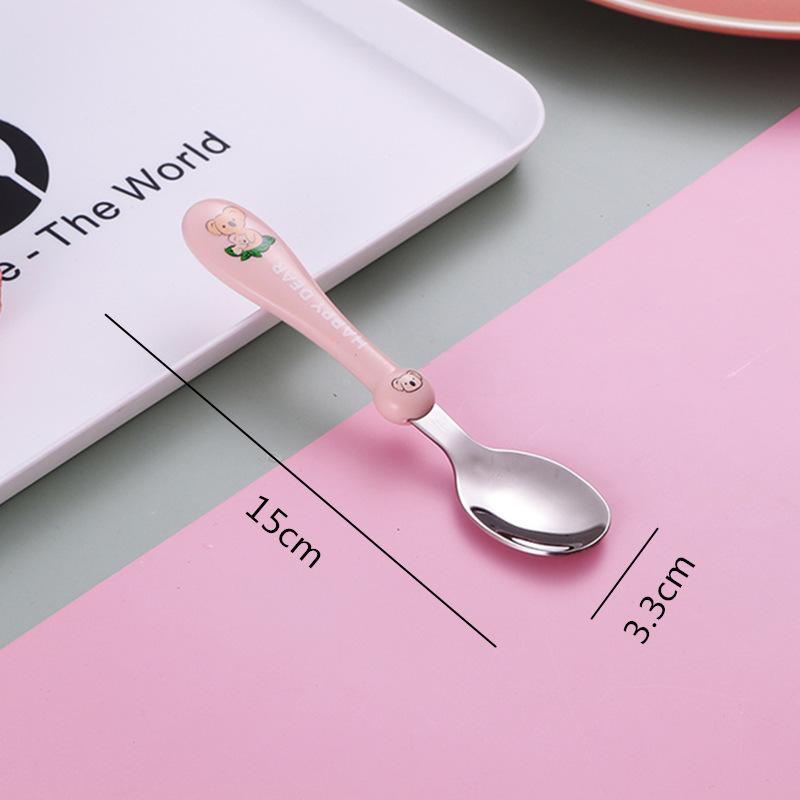 Baby Spoon Fork Gadgets Children Utensil Creative Cartoon Set 304 Stainless Steel Toddler Dinnerware Infant Feeding Portable