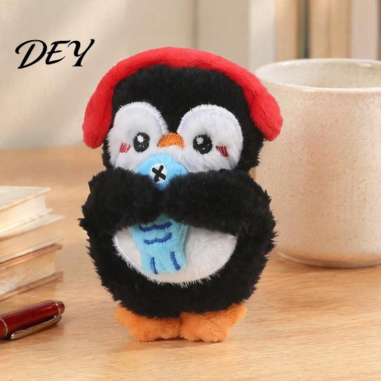 Penguin Plush Toy with Squeaker, Cartoon Keychain Plushie Pendant, Stuffed Animal Doll for Backpack Bag Charm Ornament