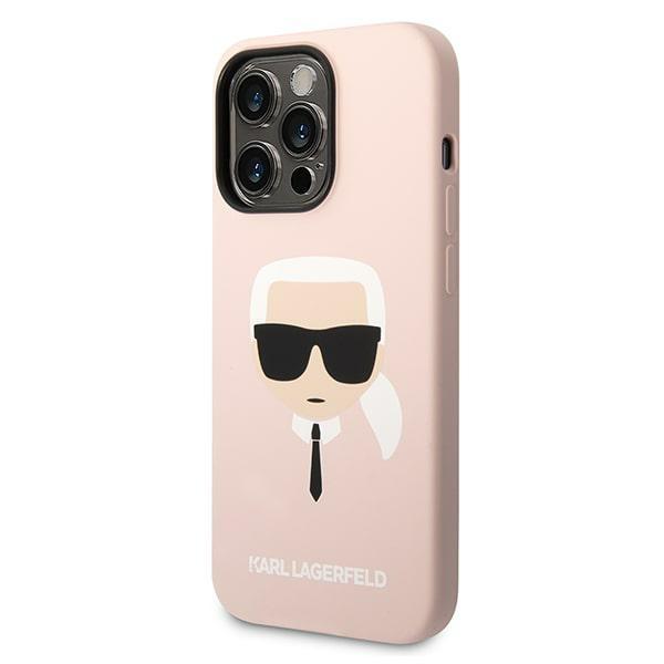 Karl Lagerfeld KLHMP14XSLKHLP iPhone 14 Pro Max 6.7" hardcase light pink/light pink Silicone Karl`s Head Magsafe
