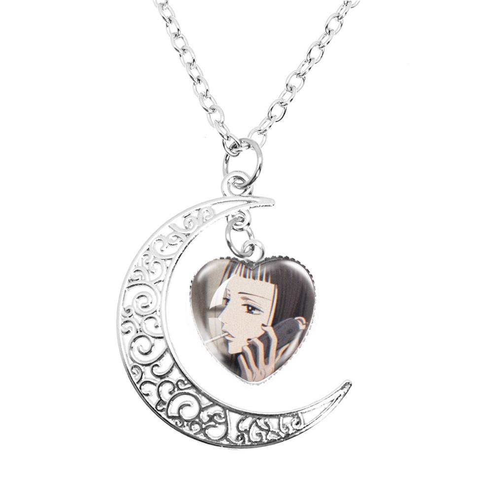 Anime Paradise Kiss Yukari Hayasaka Miwako Sakurada The Moon Necklace Glass Heart Shape Pendant Necklace Jewelry Charm Fans Gift