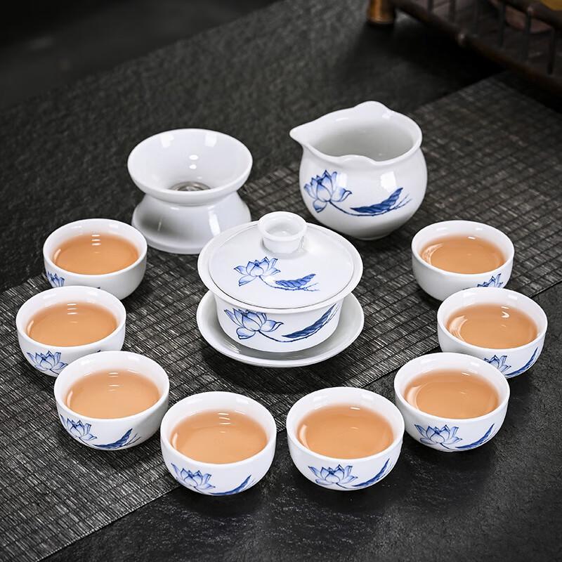 Nu Feng Blue and White Porcelain Kung Fu Tea Set