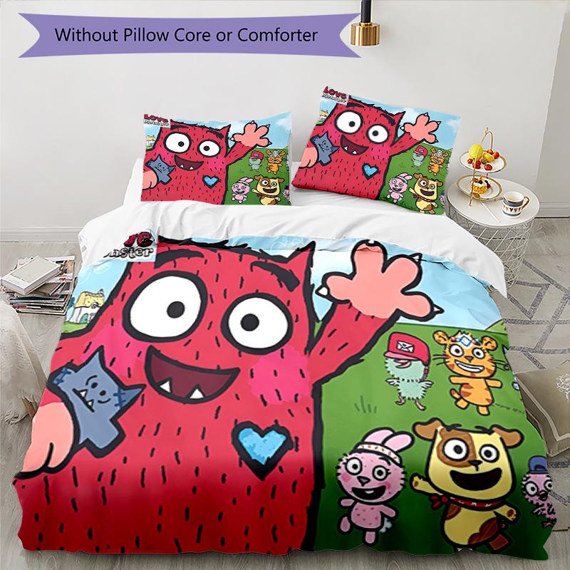 Ensemble de literie 3 pièces Little My Housse de couette Fermeture Comprend 1 housse de couette et 2 taies d'oreiller, Doux et confortable pour toutes les saisons.