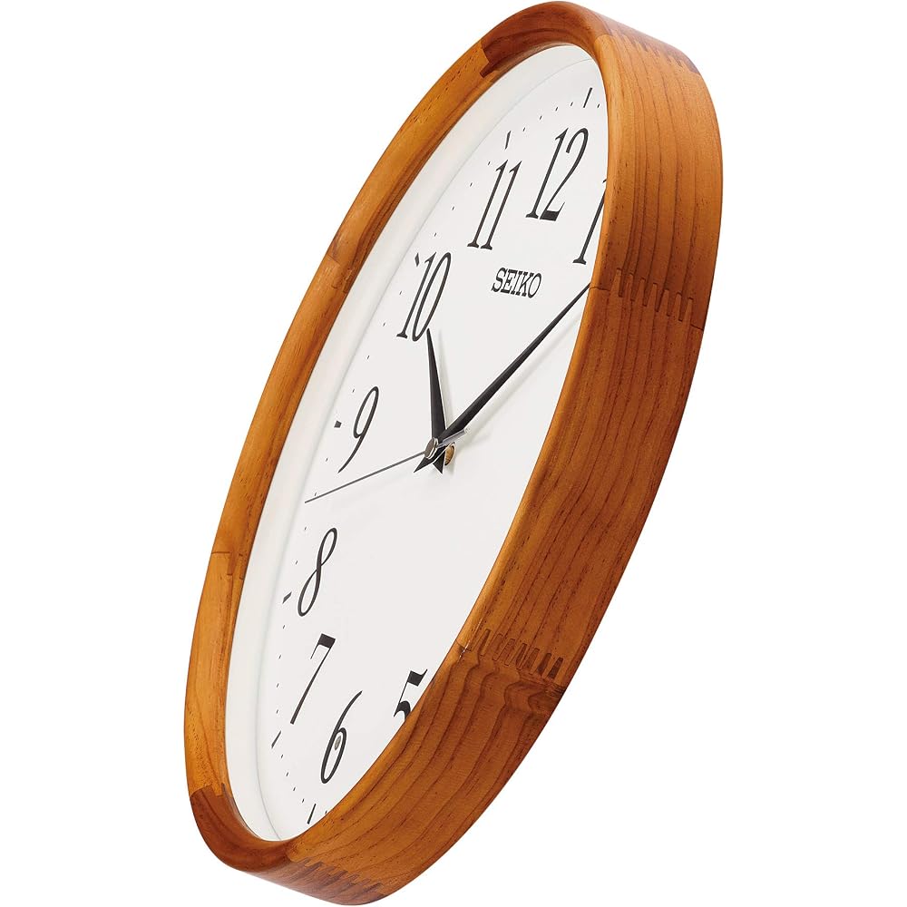 Seiko KX264B Clock Wall Clock, Natural Radio Controlled Brown, Diameter: 320 x 52 mm