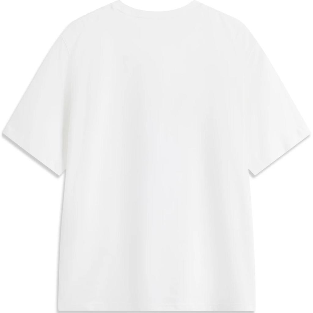 Li-Ning Panda T-Shirt With My Name Printed Cartoon Anime Letters Breathable Loose Short Sleeve Unisex Tops White AHSUF41-2