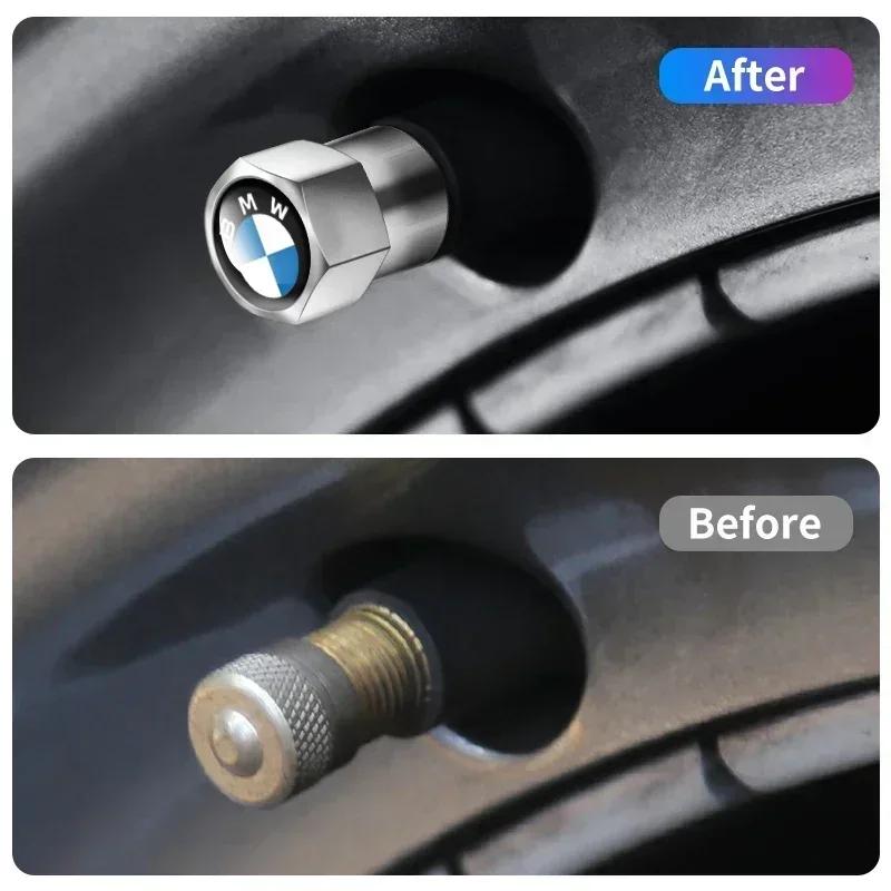Conjunto de 4 tampas de válvula de ar de metal para pneus de carros BMW M M3 M5 F10 F30 F20 E28 E30 E34 E36 E39 E46 E91 Performance X1 X2 X5