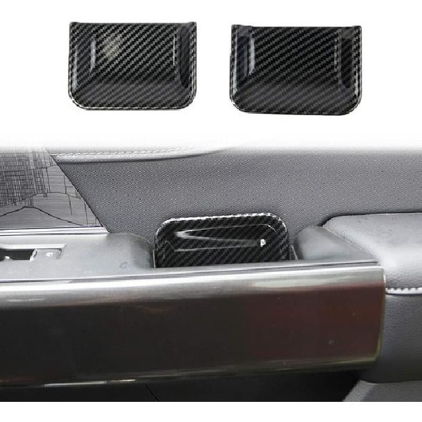 Inner Front Door Handle Bowl Cover Trim Bezels For Ford F150 2021+ Carbon Fiber