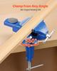 Bench Vise, 3 Inch, Portable Workbench Vice with 360° Swivel Base, Quick Release Rotating Bench Clamp, Raised Base, Cast Iron Construction, for