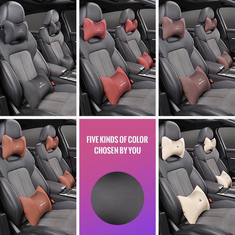 1Pcs Car Seat Headrest Auto Logo Neck Pillow For Alfa Romeo 156 159 147 4C 8C 166 Giulia Giulietta Mito Stelvio Spider GT Tonale