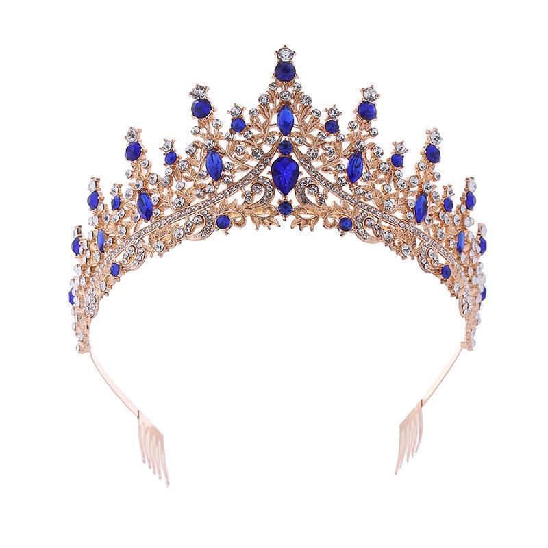 Corona da sposa Accessori per capelli in lega Abito da sposa Fascia con strass Corona elettrolitica Cena Copricapo da sposa in metallo