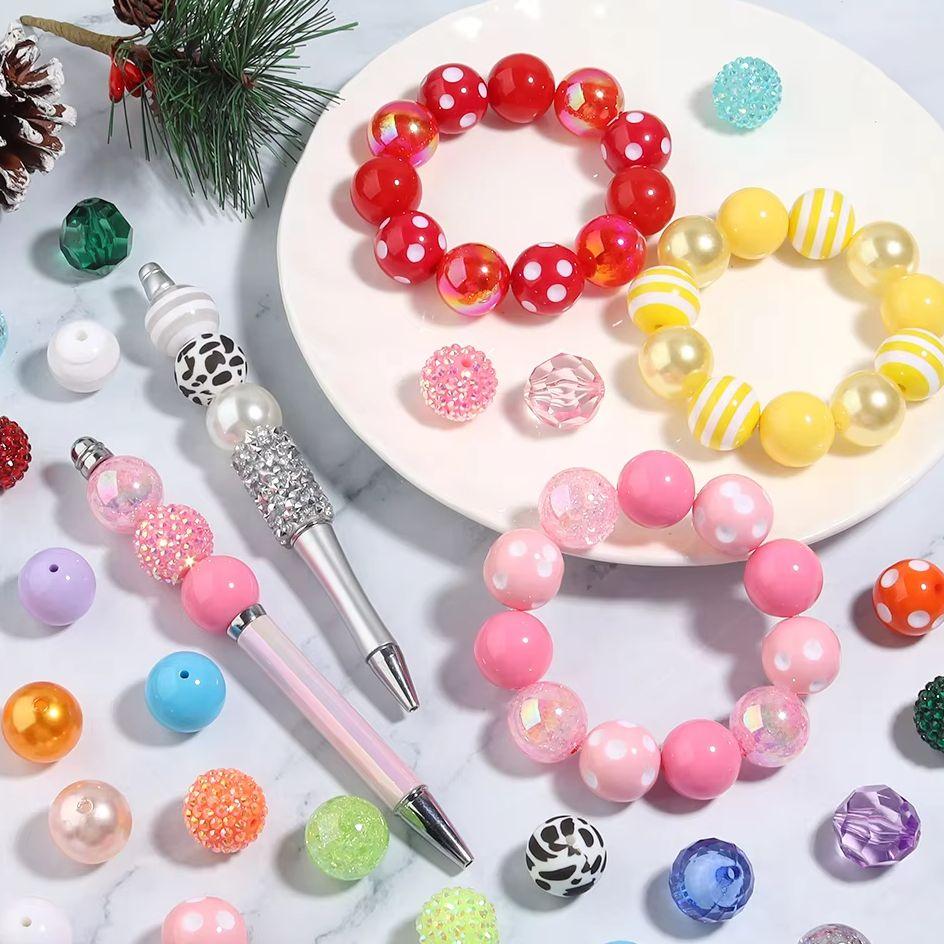 12pcs 20mm Mix Style Acrylic Beads Imitation Pearl Beads Round Spacer Beads For Jewelry Making DIY Crafts Pen Beads Accessories