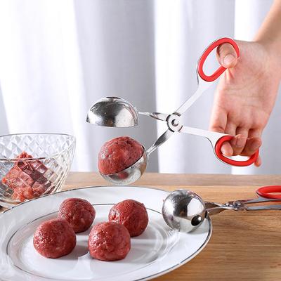 Fabricant de boulettes de viande pratique pour la cuisine Pince à boulettes de viande farcies en acier inoxydable Outils de moule à boulettes de viande pour la fabrication de boulettes de viande de poisson et de riz DIY