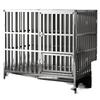 Stainless Steel Medium Folding Dog Cage with Toilet for Indoor Use - Suitable for Border Collies, Golden Retrievers, and Medium-Large Dogs.