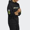 Adidas Neo Logo Print Striped Sports Hoodie Men Tops Black H45192