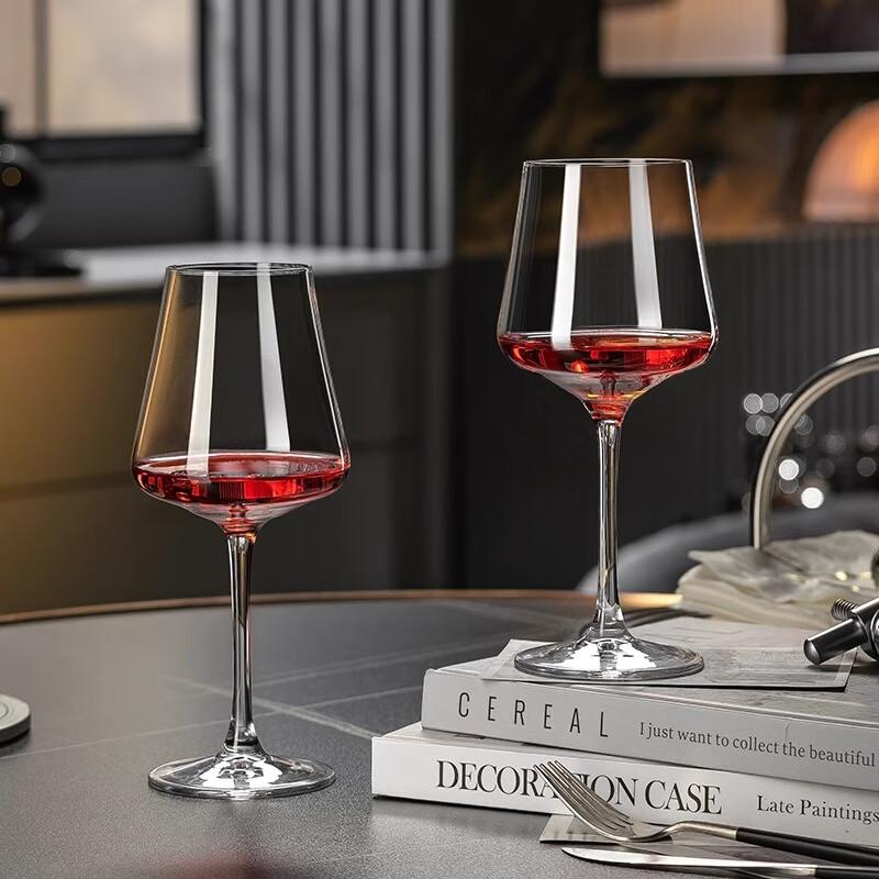 CRISTALGLASS Crystal Glass Red Wine Glass Set Home Use Large Wine Goblets 6 Pieces High-End Large Belly Glasses 425ml