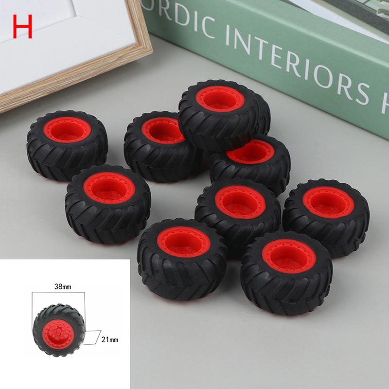 10Pcs Pc Toy Wheel Rubber Rim Tyres Diy Mini Technology 4Wd Colorful Tires Hole