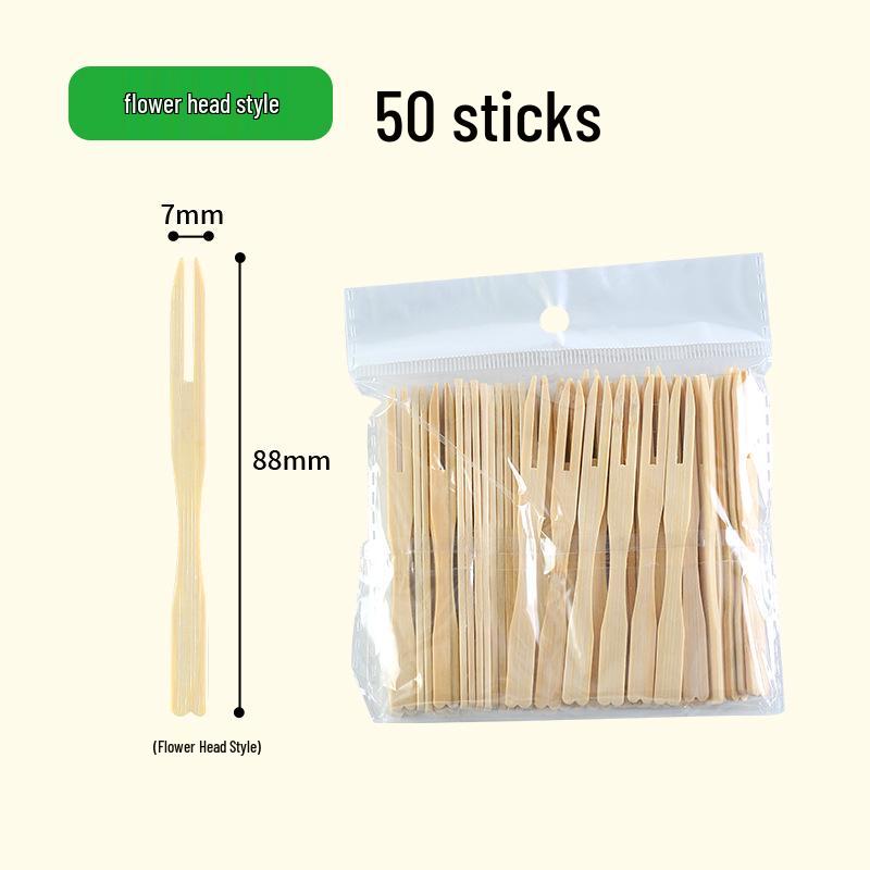 

Individually Packaged Heart Bamboo Fruit Forks for Kids - Ideal for Pastries & Cakes Natural Bamboo