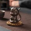 Chinese Purple Clay Tea Pet Monkey King Tea Figurine Ornaments Handmade Sculpture Crafts Chinese Tea Set Decor Accessories
