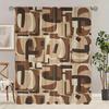 2pcs- Coffee-colored Letter Polyester Curtains, Pole Bag Curtains 42*84, Bedroom, Living Room, Home Room Decoration