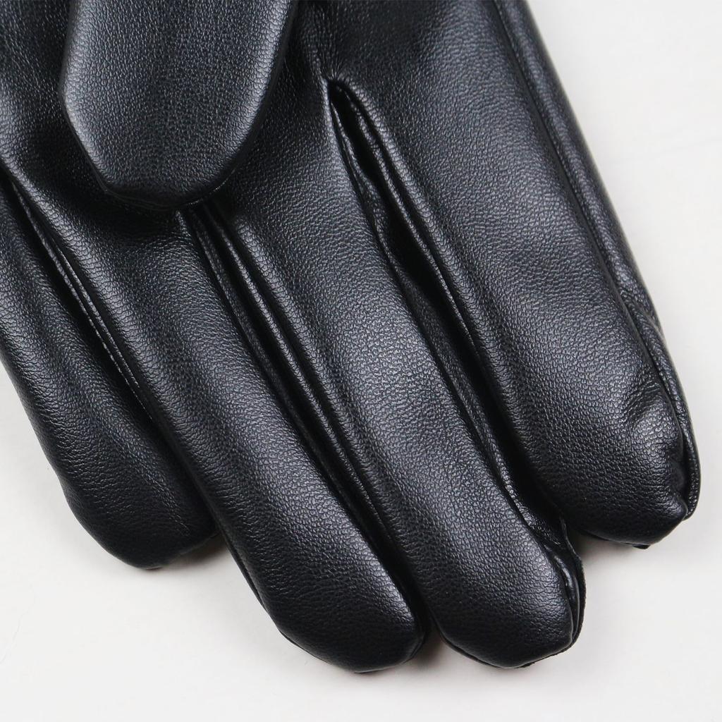 Winter Touch Screen Leather Gloves Men's Fleece Thickened