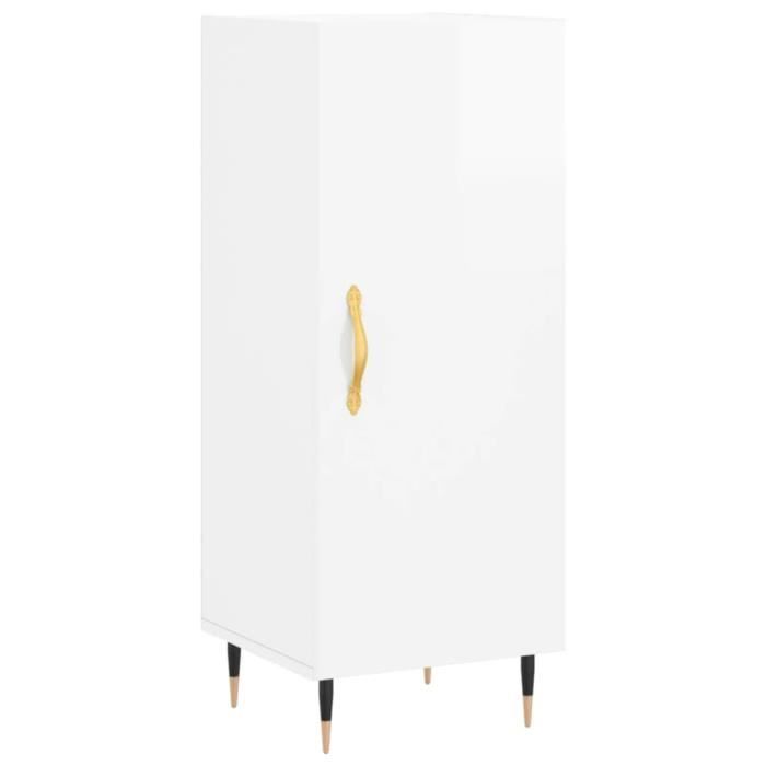 VidaXL Buffet Blanc brillant 34,5x34x90 cm Bois d'ingénierie 828518