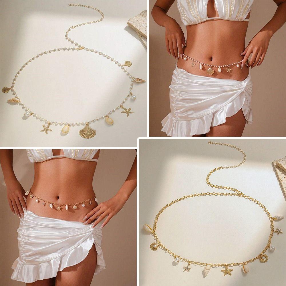 Sea Star Body Chain Bohemian Shell Waist Link Fashion Jewelry Accessories  for Women