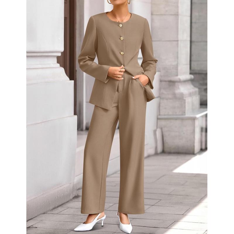 Europäisches & Amerikanisches Damenmode-Anzugset: Reversjacke & Hose