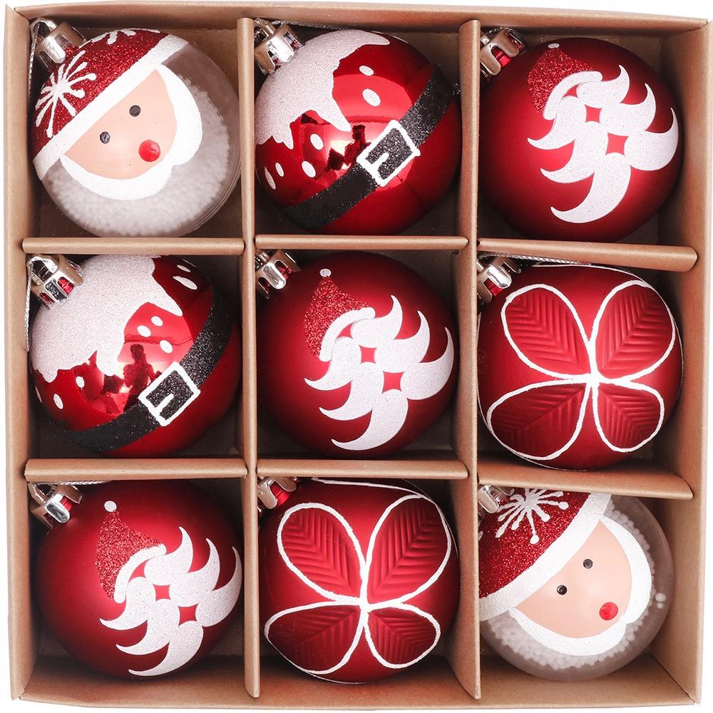 9Pcs/set Xmas Baubles Christmas Ball Ornament Plastic Christmas Decorations