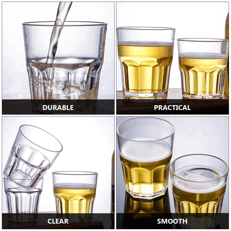 6 Pcs Clear Acrylic Wine Cup Unbreakable Whiskey Cups Spirits Tumblers Beer Mugs Glasses Cocktail Drinkware Bar Accessories 35ml