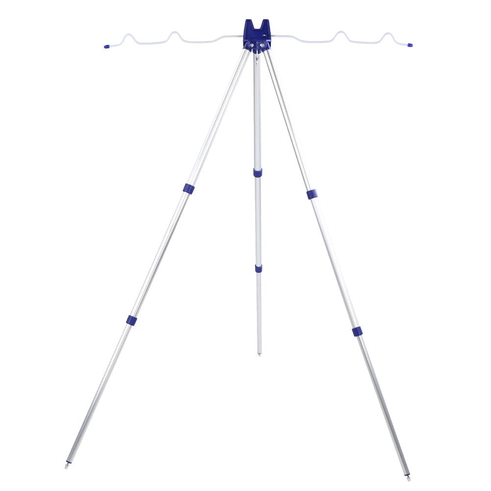 Aluminium Alloy Adjustable Telescopic Fishing Rod Stand Bracket Tripod Holder Support 5 Pole 1.2m