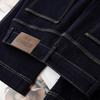 Premium Women's Dark Blue Denim Jeans - 2025 Petite Nine-Point Straight Leg with Velvet, Thick Wide Leg for Autumn/Winter.