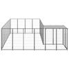VidaXL Black Kennel 10.89 M² Steel Enclosure for Puppies Cage Dogs Outdoor 3082226