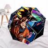 1pc DRAGON BALL Goku Saiyan Automatic Open/Close Folding Umbrella, Windproof 8-Rib Construction, Lightweight Travel Umbrella for Women/Men 55