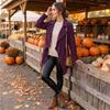 Women's Casual Open Front Wool Cardigan Coat, Long Sleeve, Color, Fall Winter Outerwear