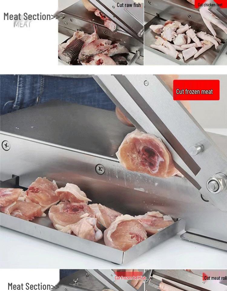 Manual Multi-Functional Stainless Steel Meat Slicer and Bone Chopper for Lamb, Chicken, and Duck