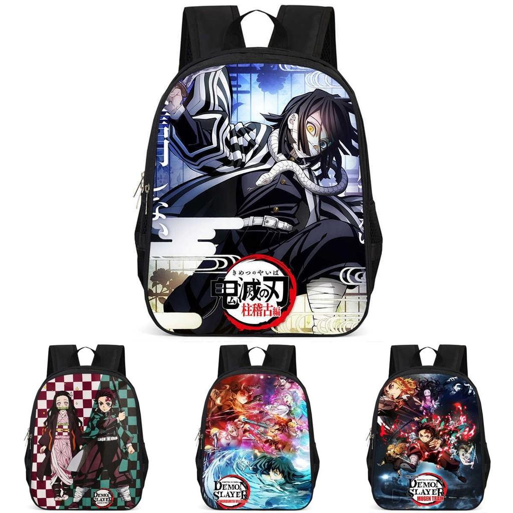 Trendy Demon Slayer Book Bag With Durable Oxford Fabric And Large Storage