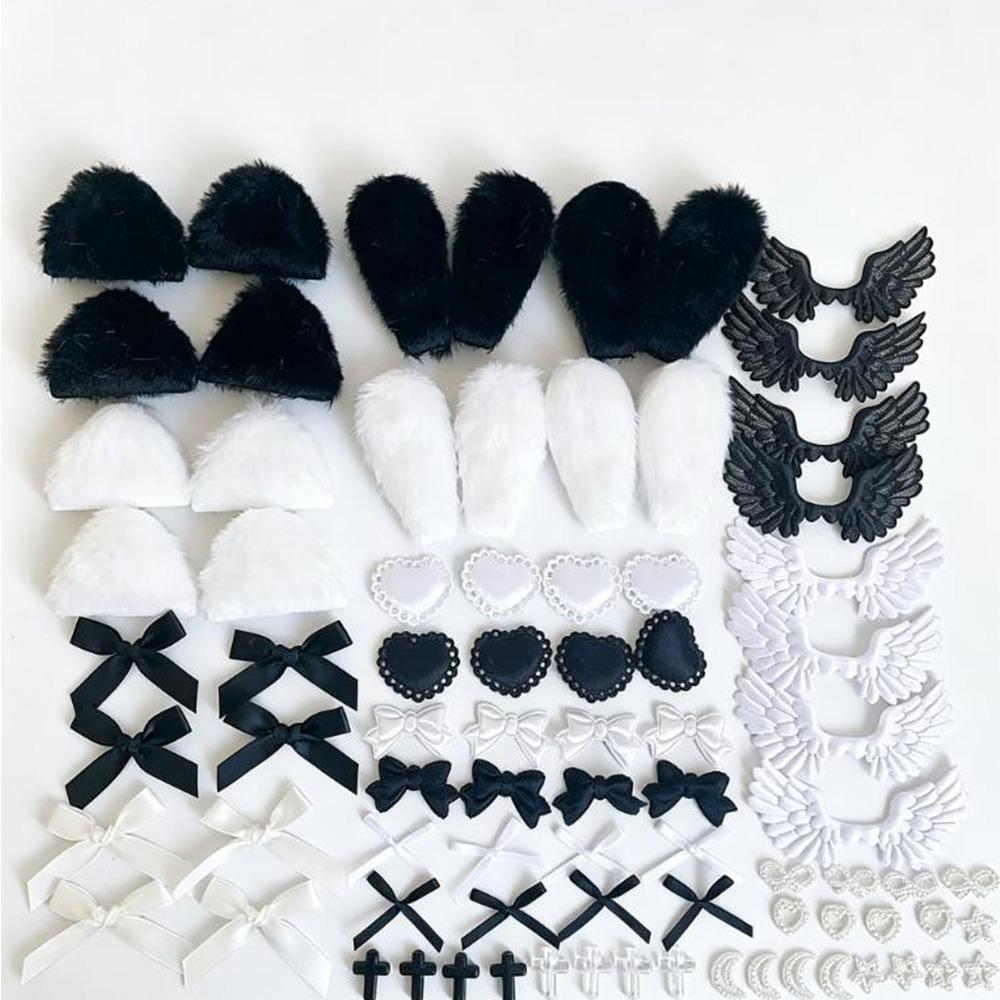 80Pcs/Set Fabric Handmade Accessory Set Colorful Material Pack Set Pain Bag Decoration Kit