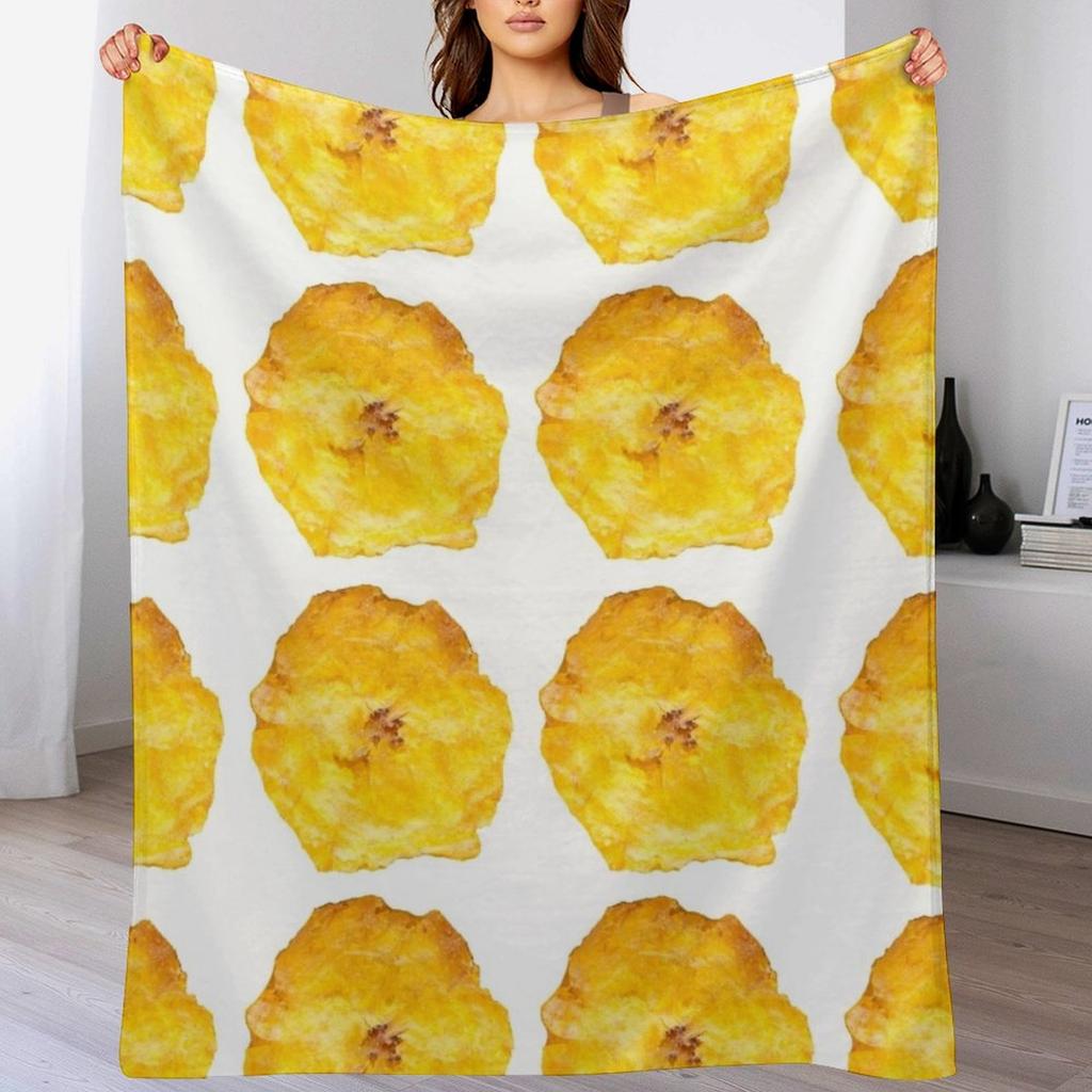 Tostones Pattern Throw Blanket Stain Resistant Cozy Warm Blanket