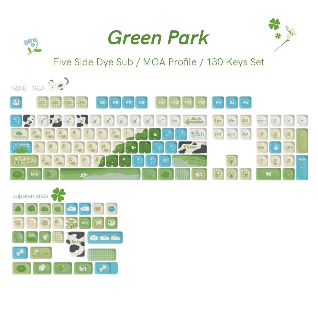 130 Keys Blue Dream Five Sided Dye Sublimation Keycaps MOA Profile PBT Keycaps for Cherry MX Switch Mechanical Gaming Keyboard