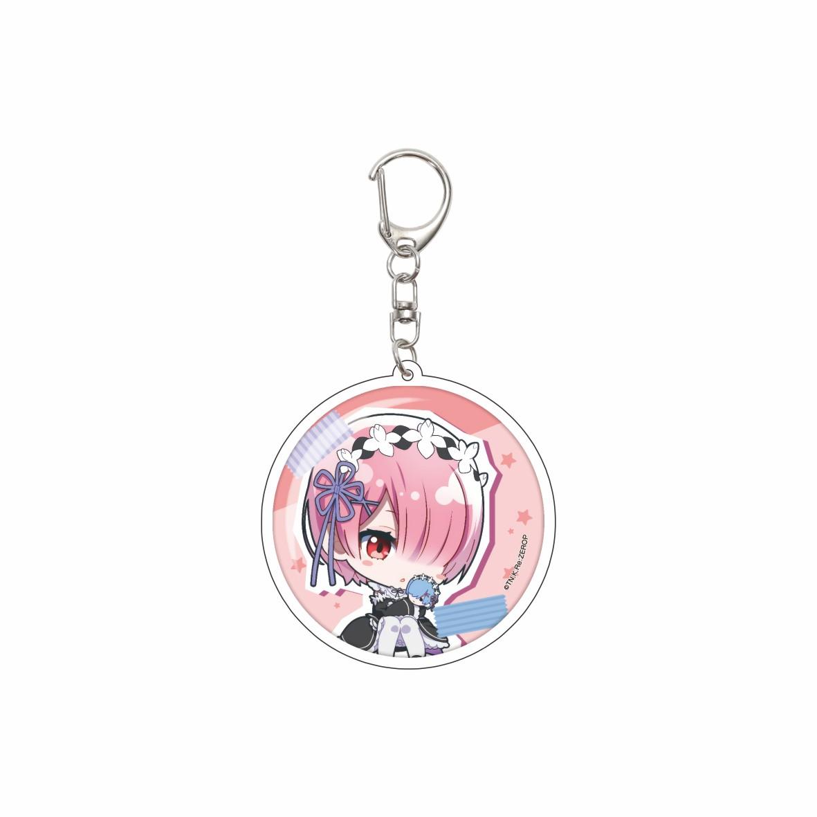 

55MM Anime Re:ZERO - Starting Life in Another World Keychain Natsuki Subaru Key Chain Acrylic Model Plate Christmas Gifts 55mm
